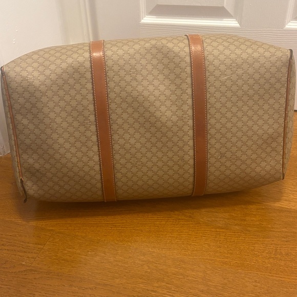 Celine Leather-Trim large Brown Patterned Travel Duffel Bag - Picture 6 of 9